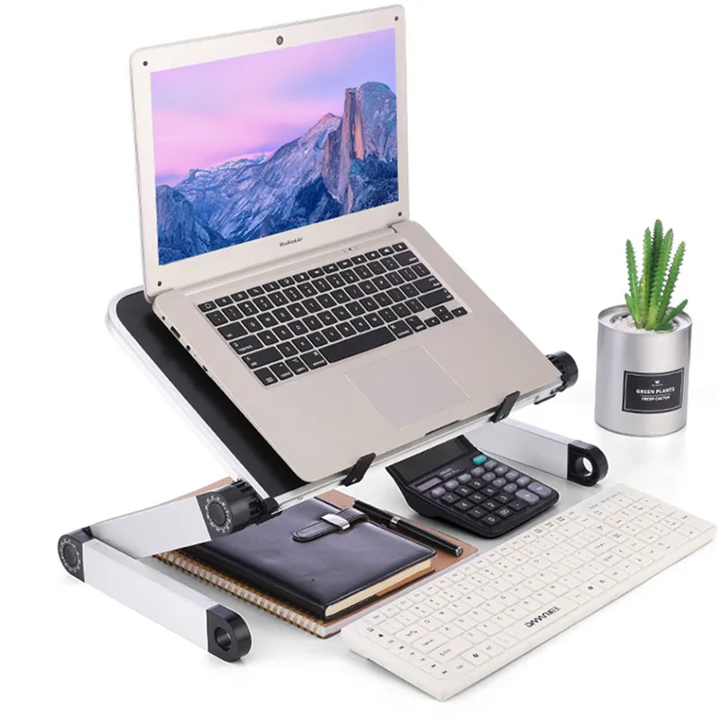 Aluminiumlegering Laptop Portable Foldbar justerbar bärbar dator skrivbord Datorbord Stand Tray Notebook Lap PC Folding Desk Tabell2288