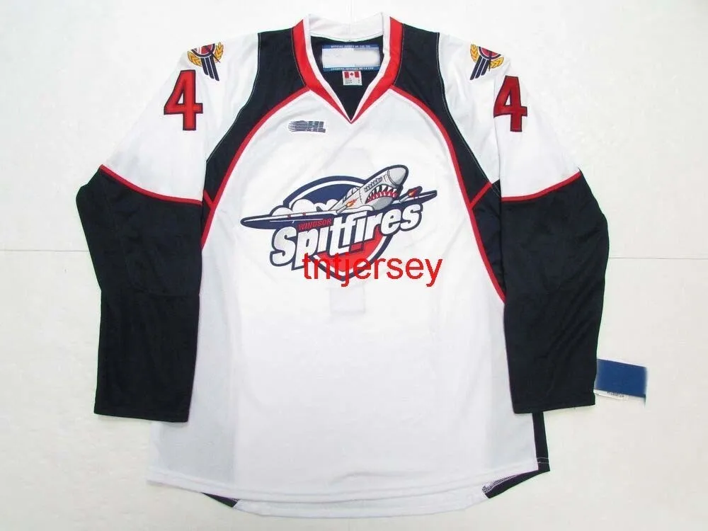 مخيط مخصص Taylor Hall Windsor Spitfires OLL Hockey Jersey إضافة أي اسم رقم رجل أطفال جيرسي XS-5XL