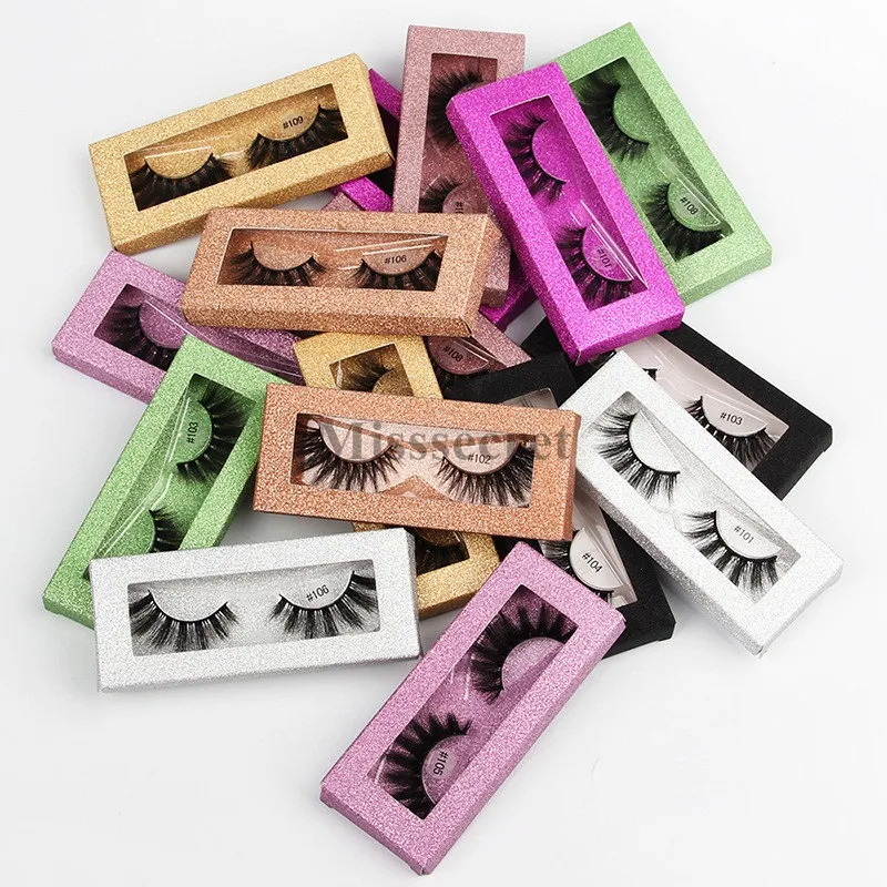 Faux 3D nertsen wimpers wimpers eyelashes extensie valse wimpers nep nerts wimper verpakking box make-up oog wimpers gevallen voor schoonheid