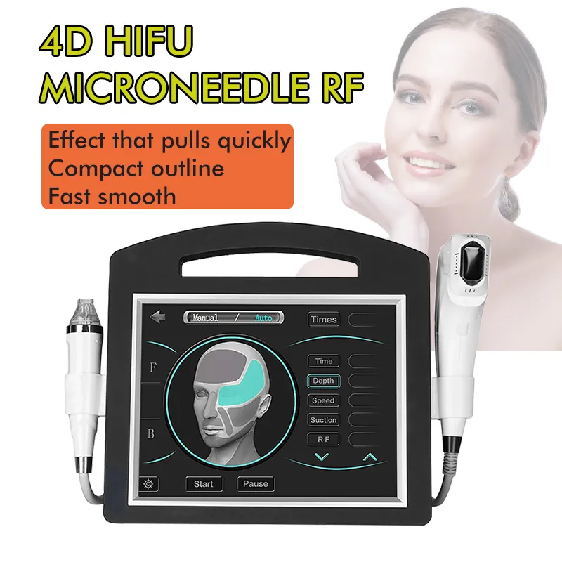 شعبية 2IN1 4D Hifu الذهب إبرة دقيقة التردد الراديوي Microneedle كسور RF آلة الموجات فوق الصوتية Hifu