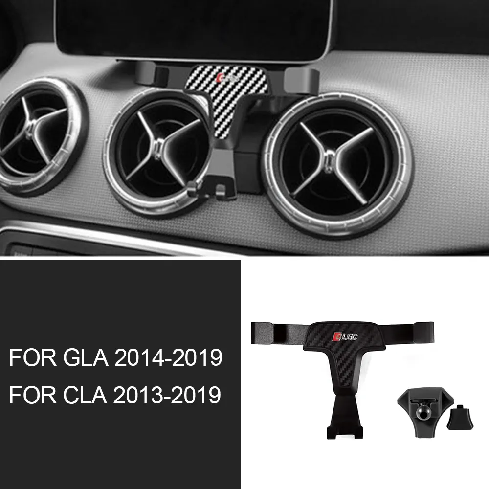 För Mercedes-Benz GLA X156 CLA X117 Coupe C117 2013-2019 Auto Smart Cell Hand Phone Holder Air Vent Cradle Mount Stand Accessory250s