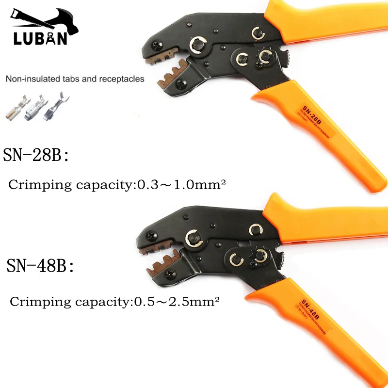 SN-28B SN-48B Sn Mini Europ Style Crimping Tool Crimping Plier 0.25-1mm2 Multi Tool Tools Hands Orange Y200321