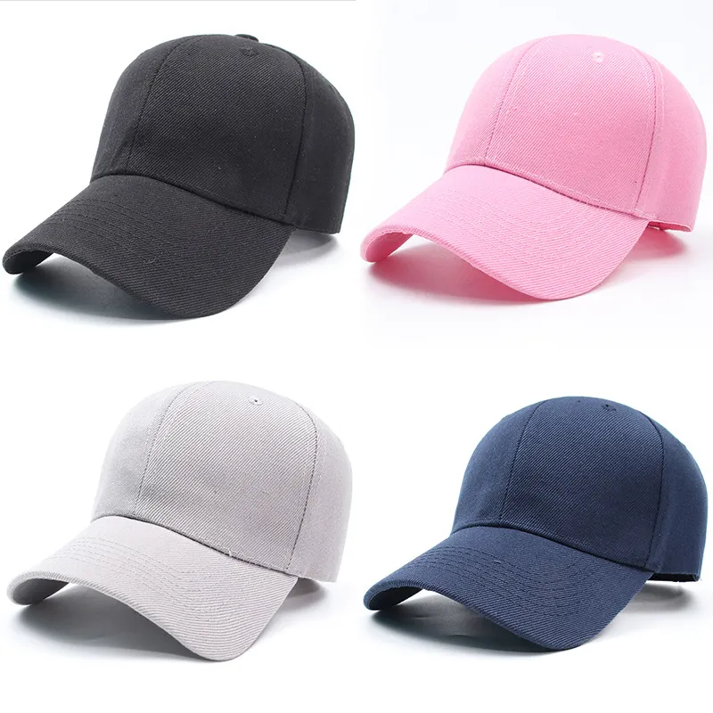 Plain Baseball Caps Curved Brim Adjustable Strapback Adults Mens Womens Blank Dad Hats Casquette Black Red Pink Navy 9 Solid Color Wholesale