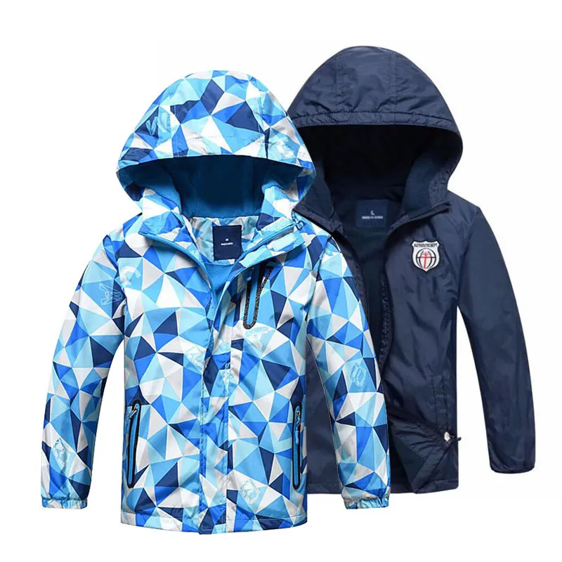 아이들의 옷 어린이 아웃웨어 따뜻한 북극 양털 코트 후드가있는 방수 방풍 아기 소년 자켓 3-12y 가을 겨울 LJ201128