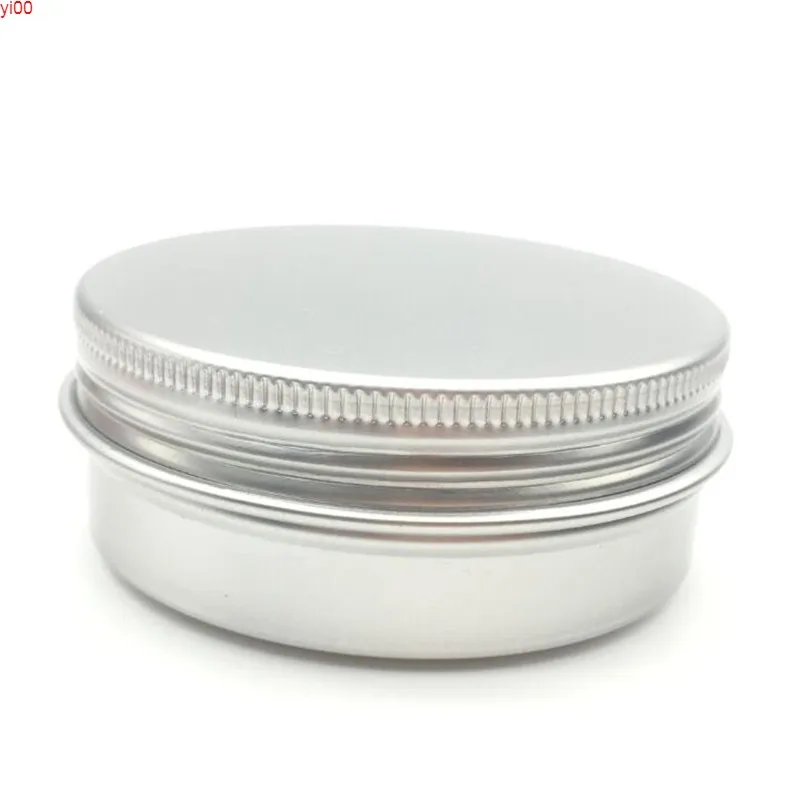 Pots de crème en aluminium vides de 40g 50g avec couvercle à vis, pot à cosmétiques, boîtes en aluminium de 50ml, récipient de baume à lèvres de qualité