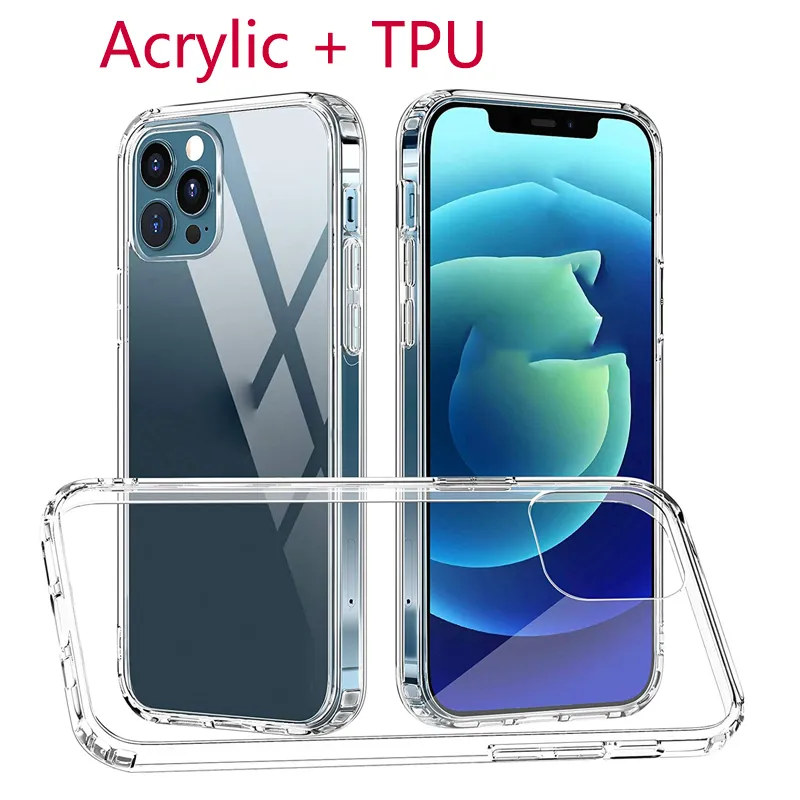 1,5 mm klare Acryl-TPU-Hybrid-Handyhüllen für iPhone 14 13 12 11 Pro Max XS SE iPhone14 Plus, transparente, stoßfeste Handyhülle mit harter Rückseite