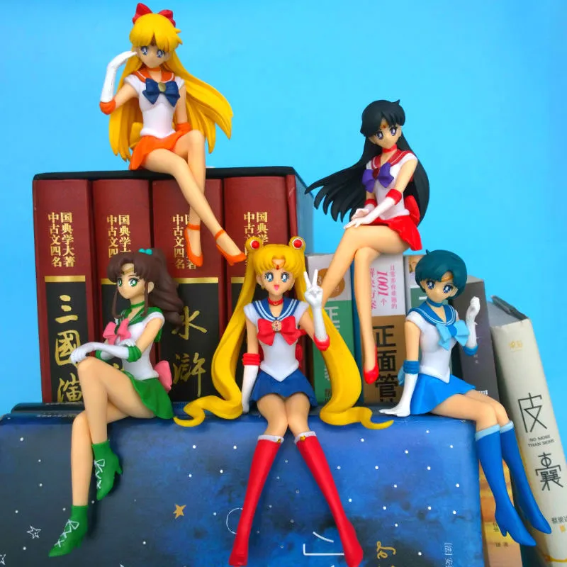 Japanese Anime Figure Sailor Moon PVC Action Figures 13cm Mercury Mars Jupiter Venus Figurines Collectable Models Girls Toys
