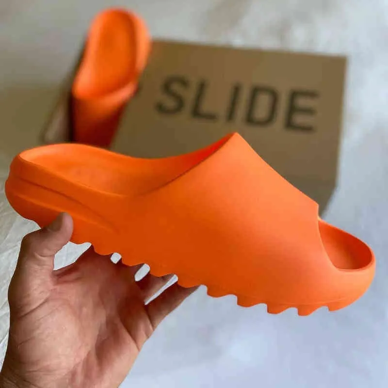 Slajdy weh dla mężczyzn Orange luksusowa marka na świeżym powietrzu 2021 Trend Grube dno suwaków plażowe sandały Designer Slajdy dla kobiet Y220301