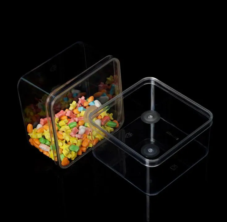 9.5*9.5*6.5cm Plastic Food Grade PS Clear Cake DIY  Box Biscuit Packing Candy Box Container SN3315