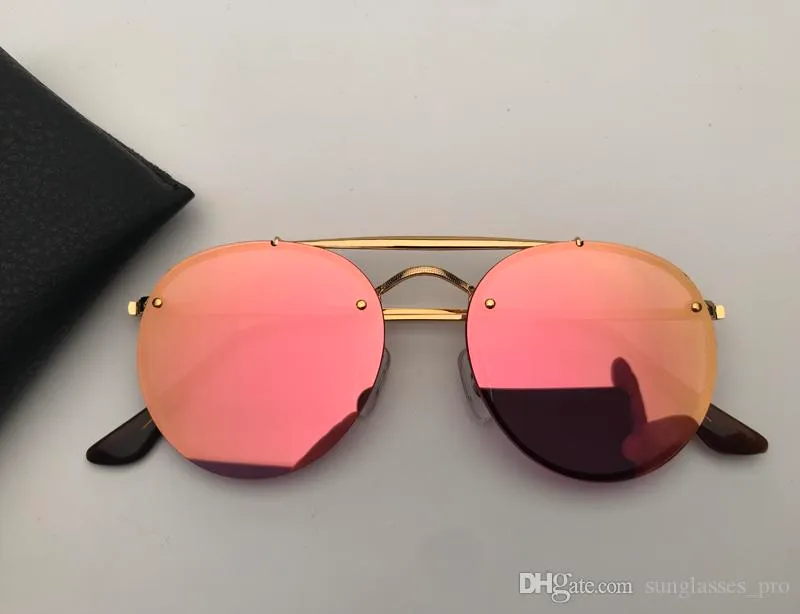 designer sunglasses men women sunglasses double bridge blaze sun glasses de soleil with black or brown leather case, and all accessories!!