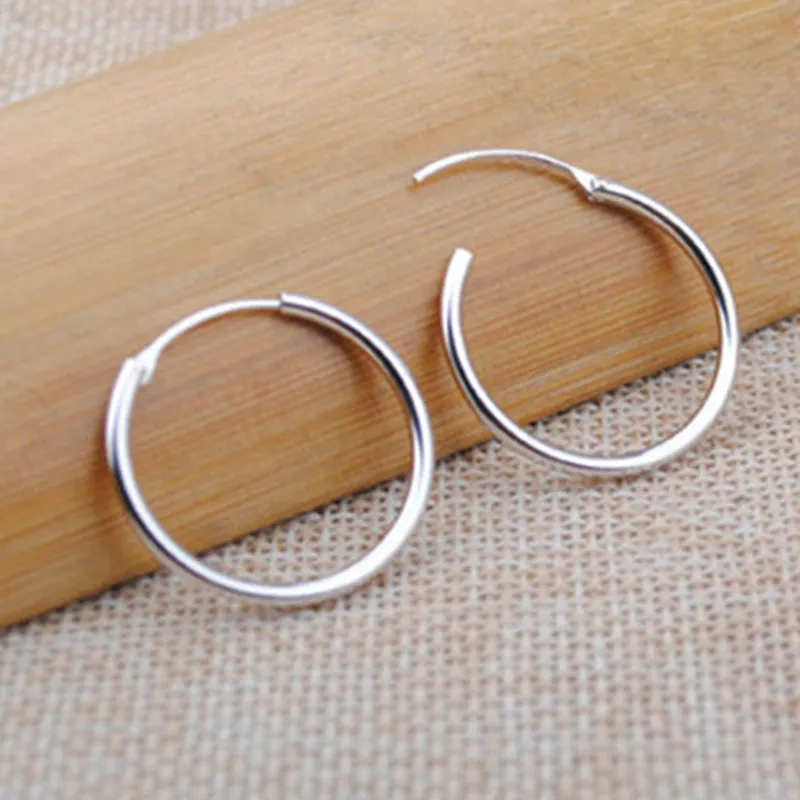 Pure 925 Sterling Silver small hoop earrings women girls baby silver jewelryThe Christmas giftCool little earrings