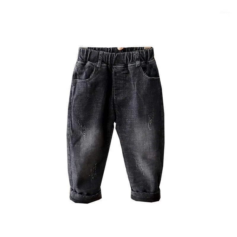 Calças de brim dos meninos preto wam wam inverno fleece crianças calças infantis crianças crianças calças roupas para bebê menino denim