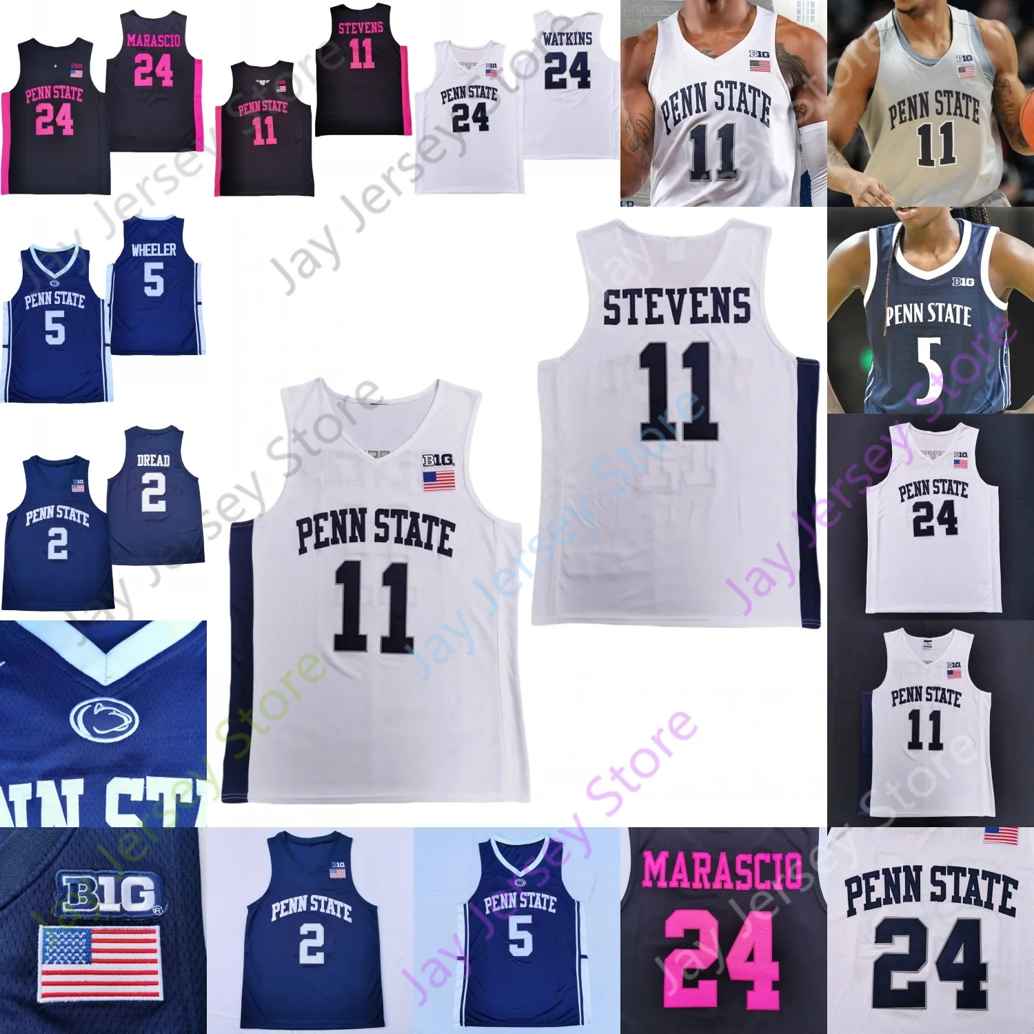 Custom Penn State Nittany Lions Basketball Jersey NCAA College Seth Lundy Abdou Tsimbila DJ Gordon Caleb Dorsey Patrick Kelly Trent Buttrick