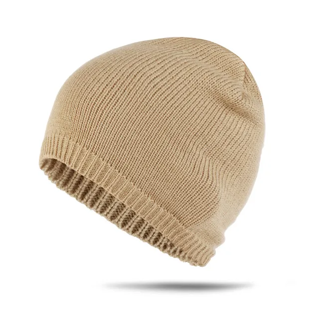 Cappelli autunnali e invernali di nuovo stile europeo e americano, colore puro, berretto di lana a maglia calda, protezione per le orecchie, puntale
