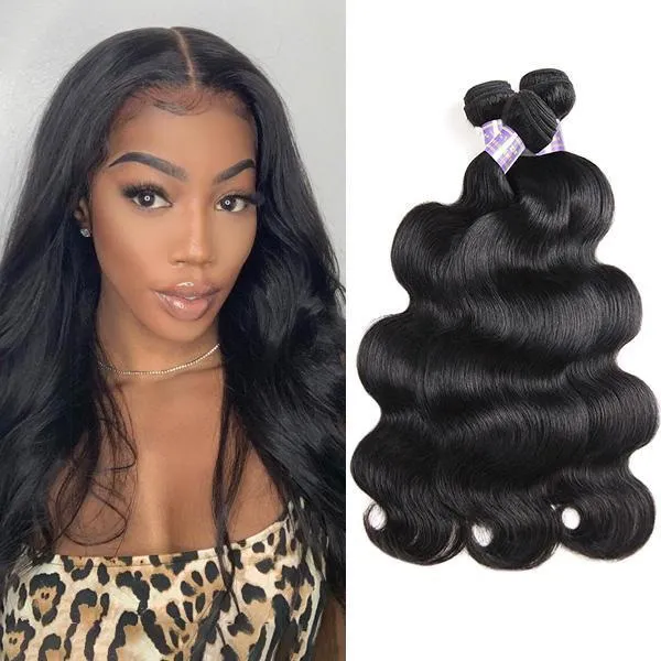 Ishow djupa lös brasilianska mänskliga hår buntar wefts yaki rak lockig kroppsvatten Virgin hårförlängningar för kvinnor alla åldrar jet black 8-28inch peruanska indiska