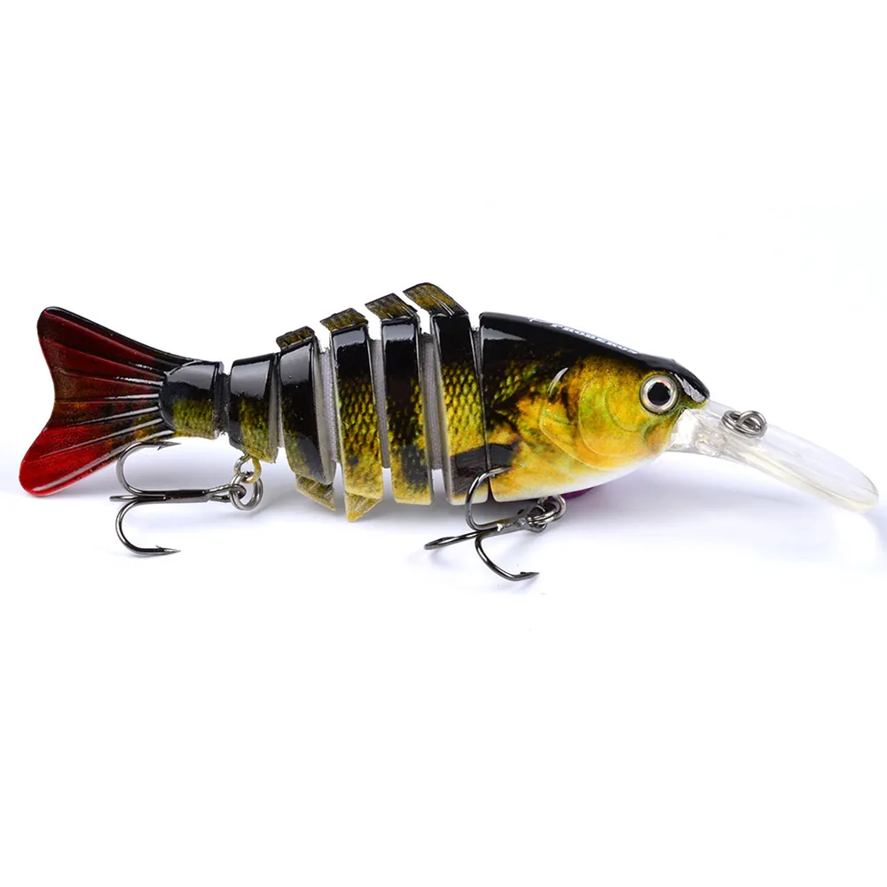 New 12 color 112cm 14g Bass Fishing Lure Topwater Fishing Lures Multi  Jointed Swimbait Lifelike Hard Bait Trout Perch3818955