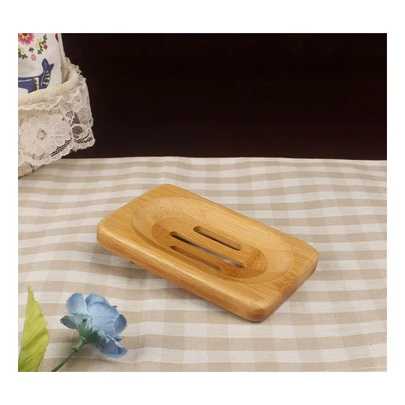 bathroom natural bamboo wood storage holder bath shower plate soap dish bamboo soap dish tray holder shipping zhao