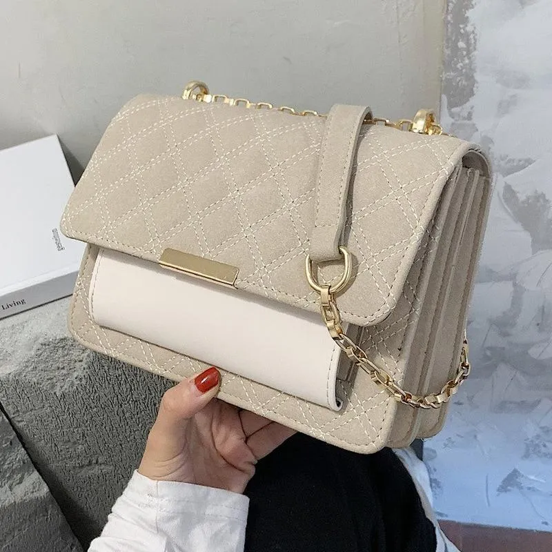 Designer- Mode givré chaîne dames sac designer une épaule sac de messager en cuir de haute qualité petit carré