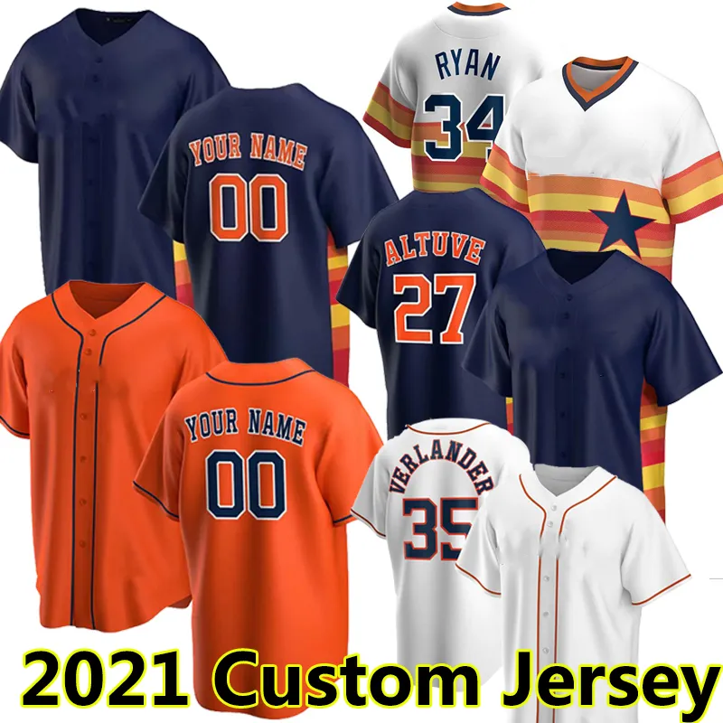 2021 2022 Koszulki baseballowe 27 Jose Alluve 34 Nolan Ryan George Springer Michael Brantley Yuli Gurriel Alex Bregman Niestandardowe Mężczyźni Kobiety Dzieci Jersey