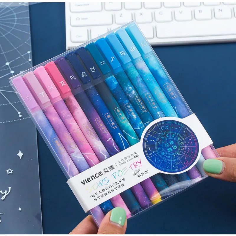 Wholesale Starry Black Constellation Erasable Gel Pens Set 12 Novelty 0.5mm  Pens For Students, Office, And School Supplies From Esw_home, $3.19