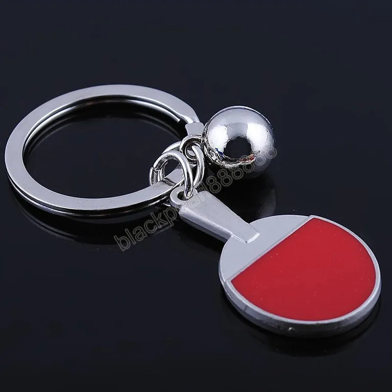 Mode Sport Ping Pong Bal Metalen Sleutelhanger Met Bell Creatieve Sleutelhanger Sleutelhangers Autosleutel Ketting Atleet Souvenir