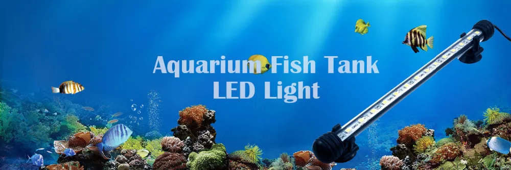 Waterproof LED Led Jellyfish Aquarium Fish Tank Light Bar Blue/White 19 ...