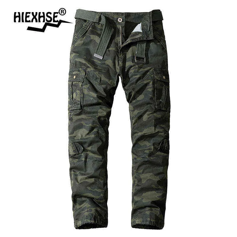 2021 Jesienne spodnie Cargo Mężczyźni Outdoor Jogger Kombinezony Nowe Taktyczne Wojskowe Pant Winter Casual Dürdme Men Camouflage Spodnie H1223