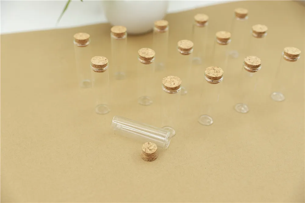 50pcs Glass Bottle 22mm Test Tube Cork Stopper Mini Spice Bottles Container Small DIY Jars Vials Tiny Bottles glass (8)