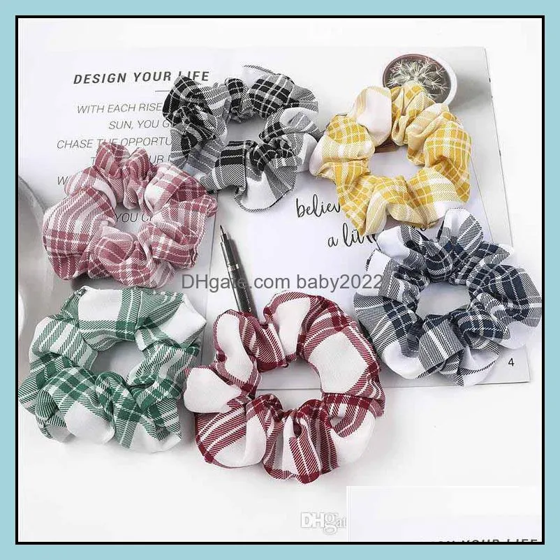 6 color Fringe wave point Swallow Gird headband Large intestine Hair Ties Elastic hair band Girl Ponytail hair accessories Wholesale