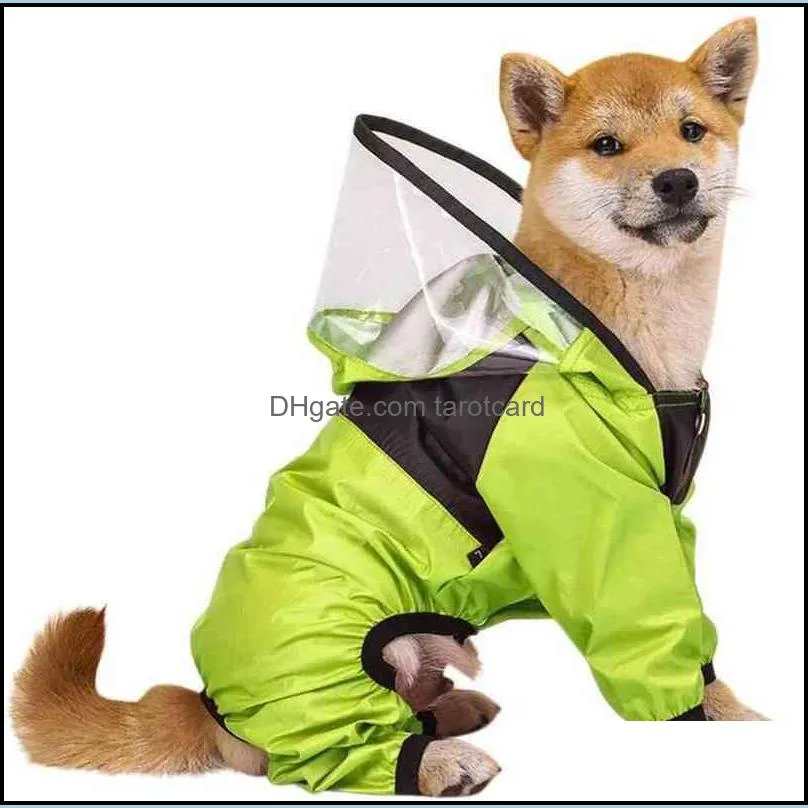 Pet Dog Raincoat The Dog Face Pet Clothes Jumpsuit Waterproof Dog Jacket Dogs Water Resistant Clothes for Dogs Pet Coat 220113