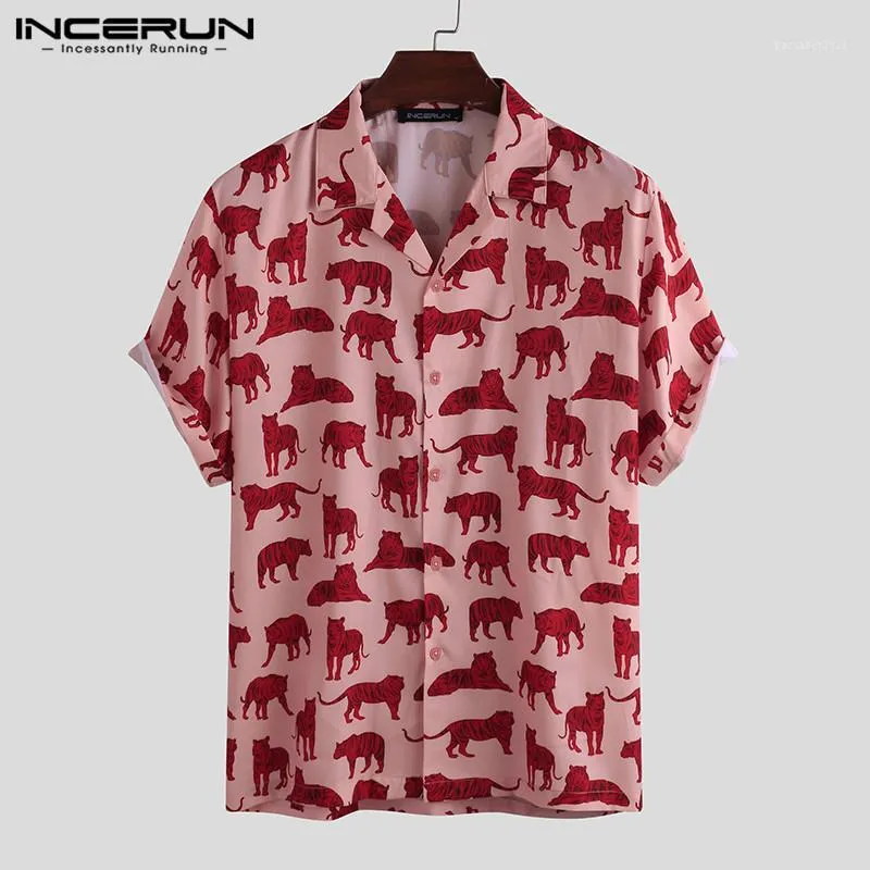 Männer Lässige Hemden InfaRun 2021 Gedruckt Herren Hemd Umzug Kragen Streetwear Camisa Marke Kurzarm Männer Hawaiianer Urlaub1