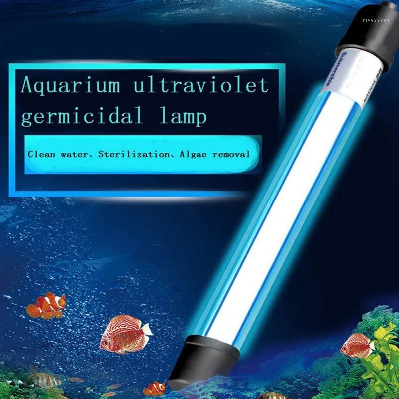 13W UV Sumergible esterilizador de luz de la lámpara de esterilización para el Tratamiento de desinfección del Agua Peces de Acuario Tanque de la charca Iluminación Galapara LED Luz del Acuario 