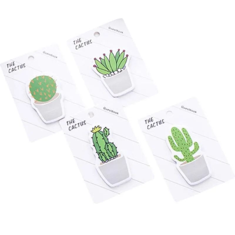 2021 Cactus shaped sticky note small fresh creative N-time stickers can tear portable note paper free shipping
