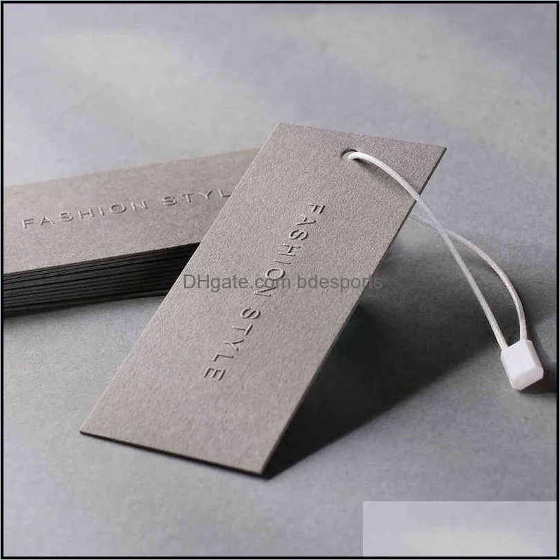 Paper Cardboard Customized Personalized Garment Clothes Tags Price Label Swing Tags Handmade Gift Thank Card with OEM Y1230