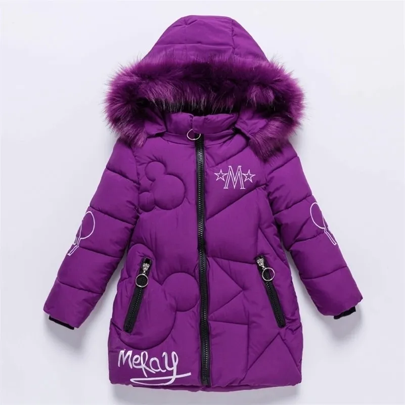 Девушки зимняя куртка Детская густая теплое пальто Детские пальто с капюшоном Детские толстые Parka Bunny украшения зимняя одежда верхняя одежда LJ201017