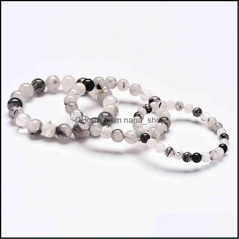 Black hair single ring bracelet men`s and women`s S925 sier fashion gift