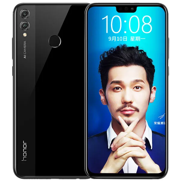 원래 Huawei 명예 8x 4G 휴대 전화 4GB RAM 64GB 128GB ROM Kirin 710 Octa Core Android 6.5 "전체 화면 20MP 지문 ID 휴대 전화