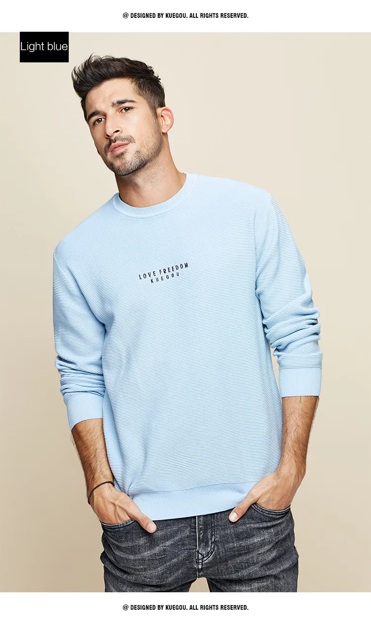 KUEGOU Mens Knitted Sweater 100 Cotton Embroidered Autumn Winter Best Mens Pullovers Plus Size BZ12596 201022 From Long005 29.96 DHgate.Com
