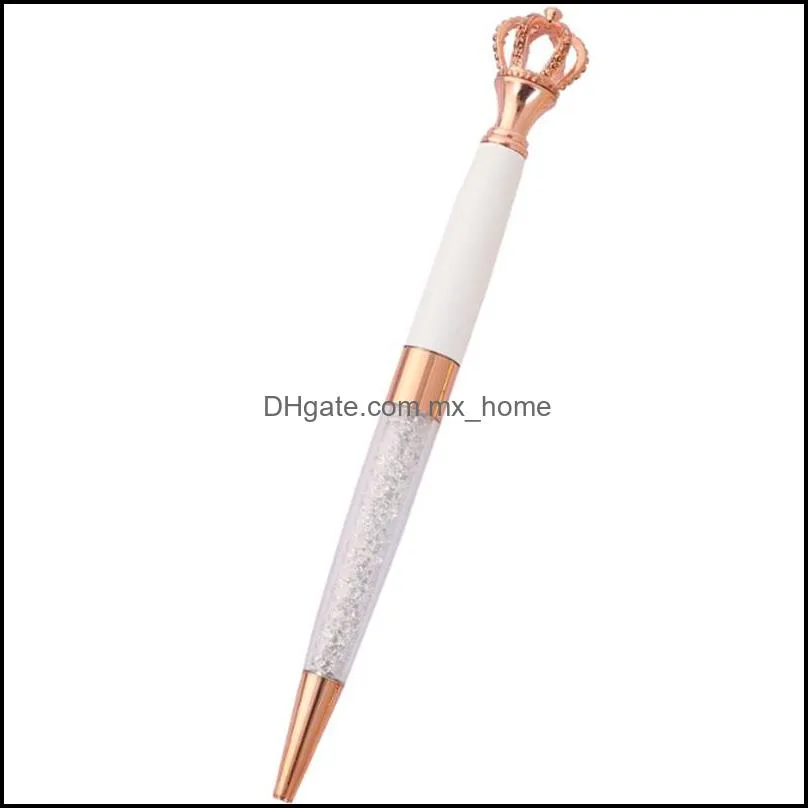 Diamond-crown Pen Crystal Ballpoint Pens Stationery Ballpen
