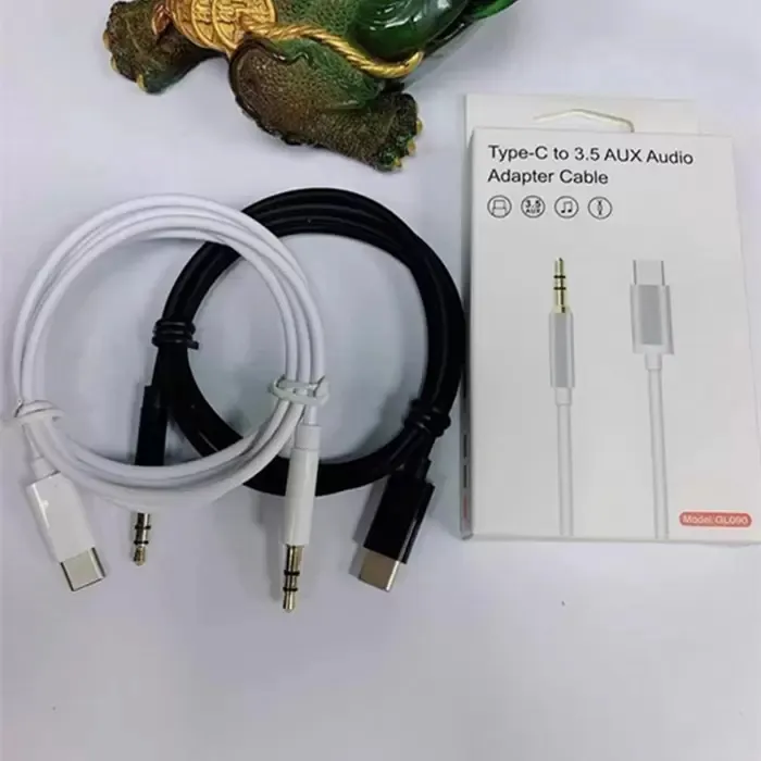 USB C a 3.5mm AUX Headphones Tipo-C Cabos de Áudio Adaptador para Samsung Huawei Mate 40 P30 Pro LG S20 Plus com pacote