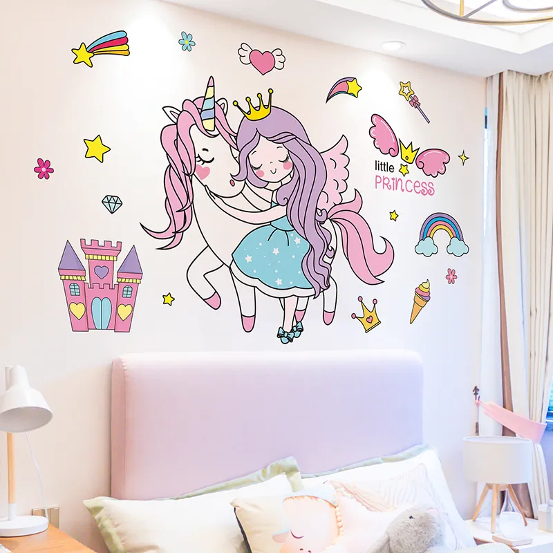 Wall Cute Cartoon Animal Wall Decals: DIY Unicorn Stickers For Nursery ...
