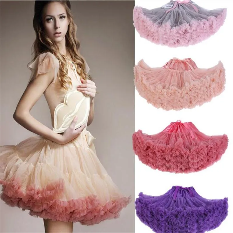 Nieuwe Collectie Petticoats Bruiloft Bridal Crinoline Lady Girls Underskirt voor Party Wit Blauw Zwart Ballet Dans Rok Tutu Jurk