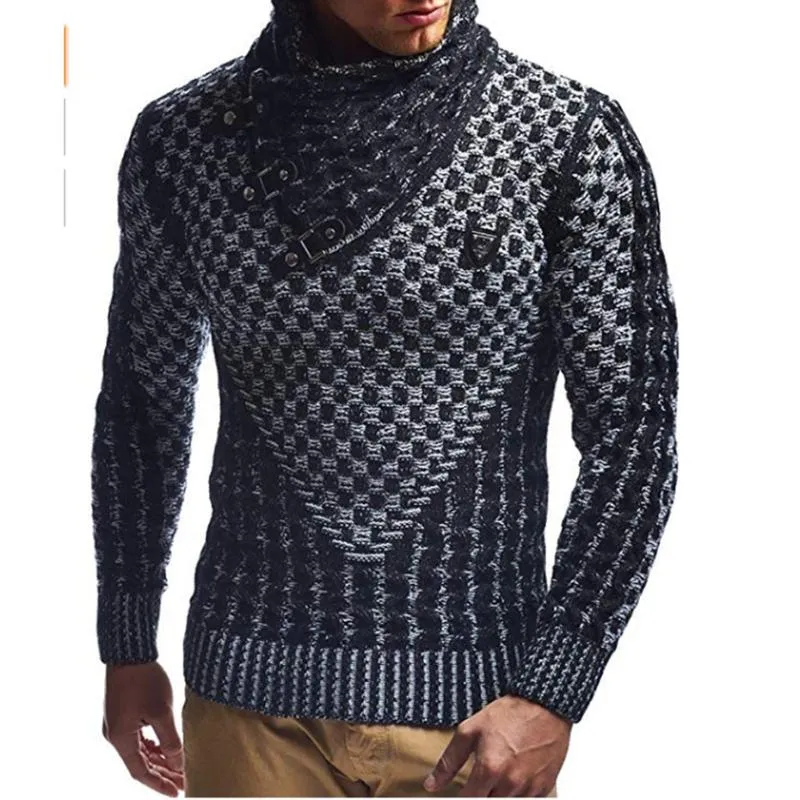 Männer Pullover Warme Absicherung Rollkragen Pullover Pullover Lässige Strickwaren Schlank Winter Männliche Marke Kleidung