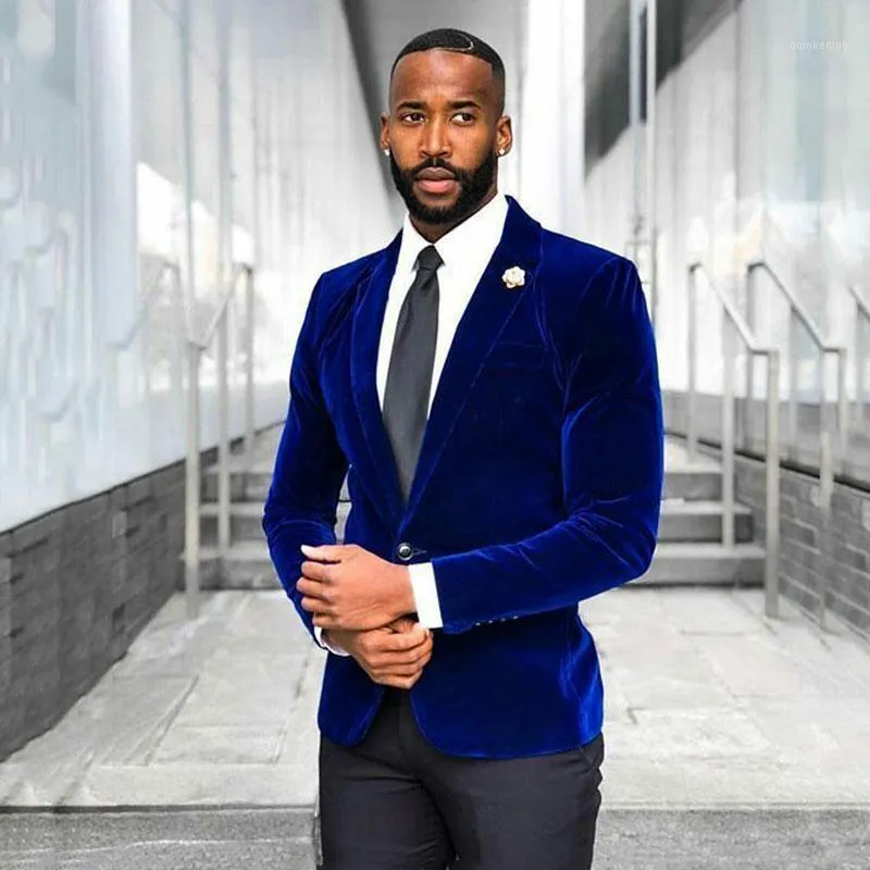 Navy velvet smoking jacket top