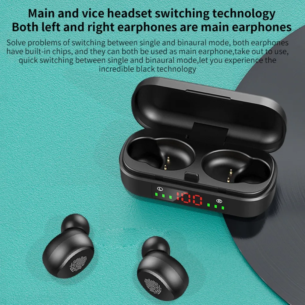 Brand Blue Tooth Earphones V8 TWS LCD Display Waterproof Wireless