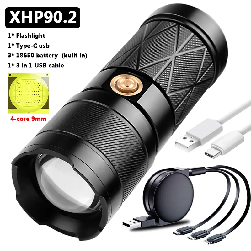 Z30 XHP90.2 Superhelle LED Doppelkopf Taschenlampe, Wasserdicht