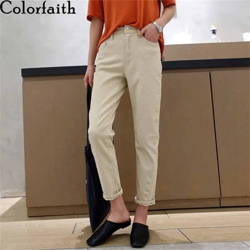 Colorfaithaith осень зима женские джинсы повседневные свободные корейские стиль высокие талии брюки женские женские брюки винтажные джинсовые J328-9 201223