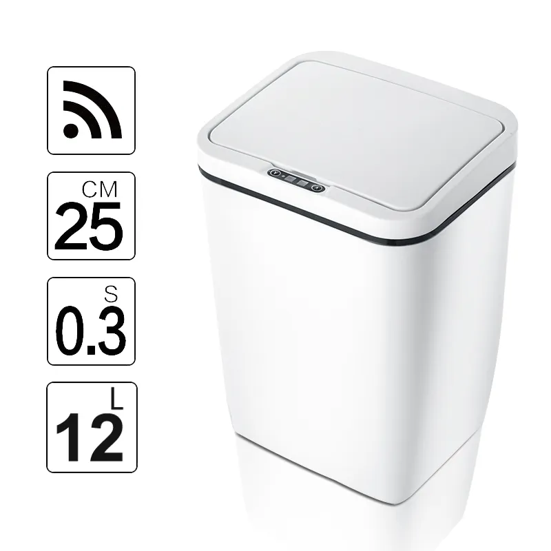 Automatic Touchless Intelligent induction Motion Sensor Kitchen Trash Can Wide Opening Sensor Eco-friendly Waste Garbage Bin LJ200815