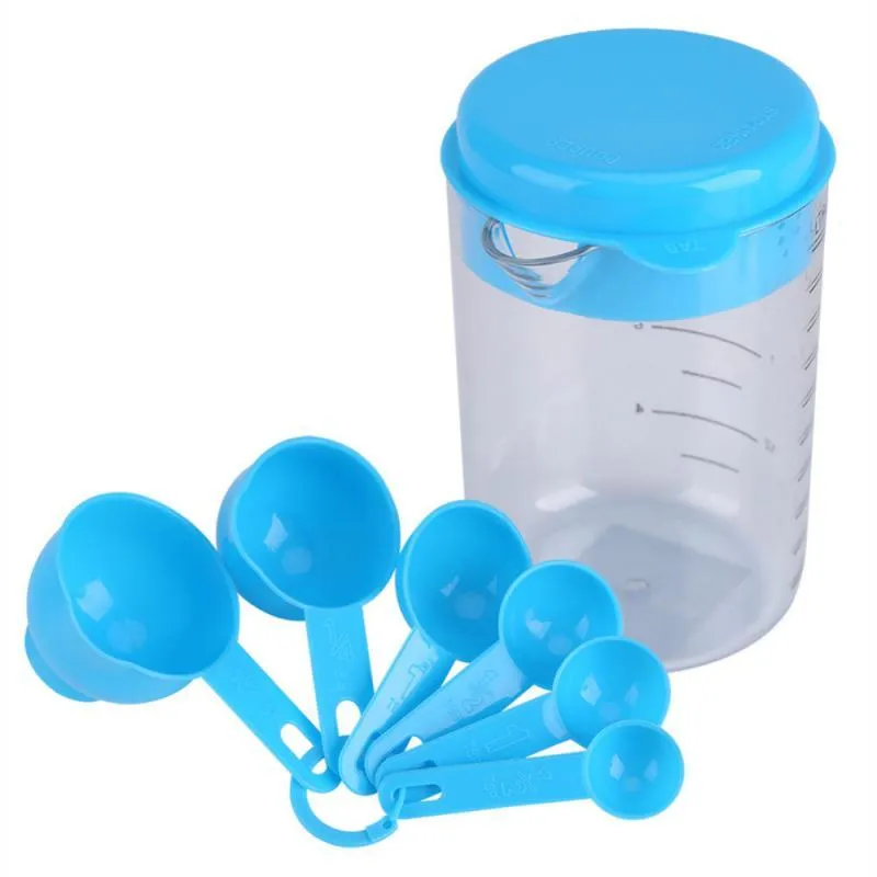 7pcs Set Misurino Misurino Set Strumento di misurazione in plastica Set da tè Utensili per torrefattore per caffè Utensili da cucina Teglia H jlleZC