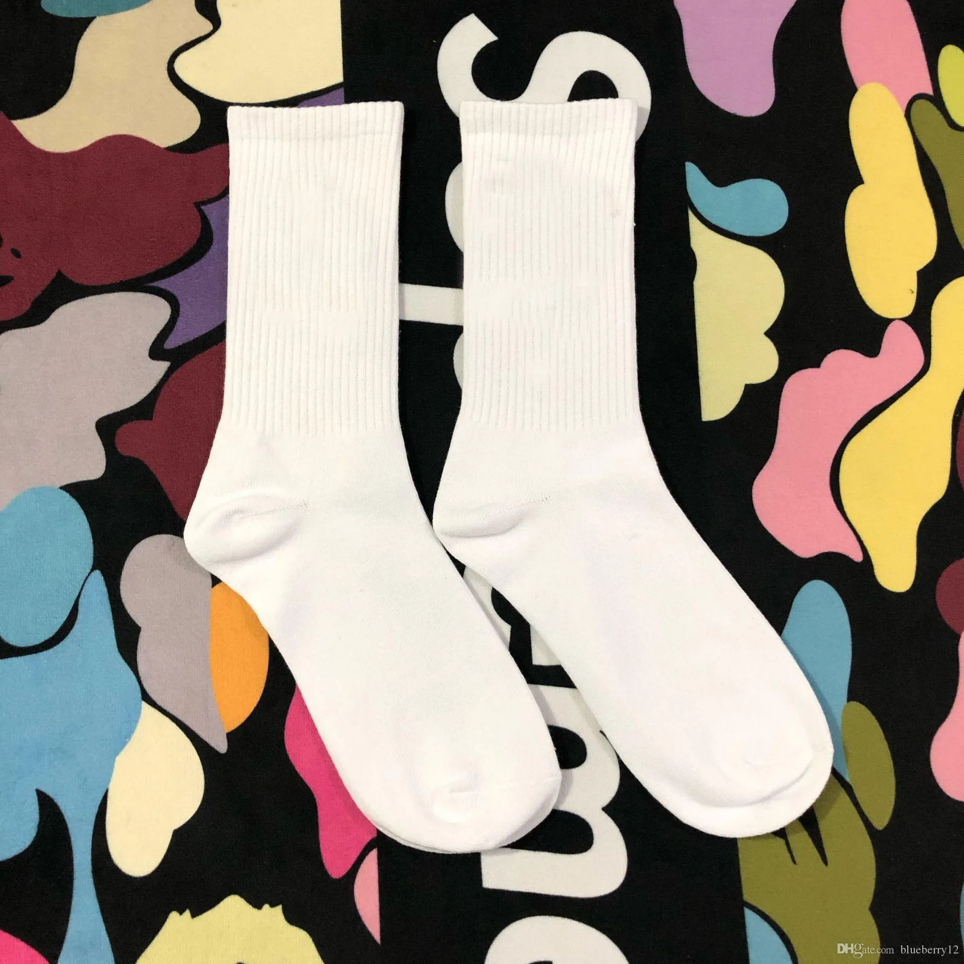 Mens Fashion Socks Casual Cotton Breathable with 4 Colors Skateboard Hip Hop Sports Socks for Male236T